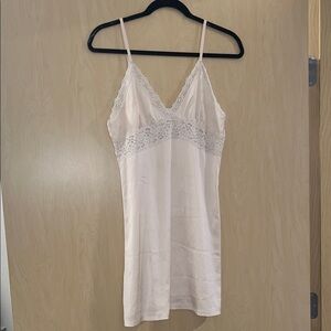 Lace Trim Slip Dress in Soft Cream